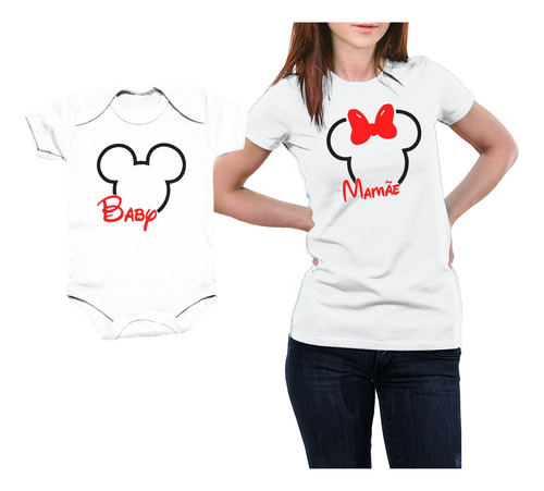 Kit Mamãe Filha Body Camiseta Mãe Filho Mickey Mouse Geek 1