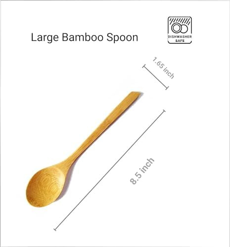 4110 - Juego De 6 Cucharas Largas De Madera De Bambú, Cuchar