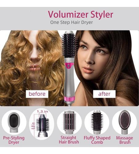 Secador De Pelo Cepillo 5 En 1 Profesional Nexpore Gris