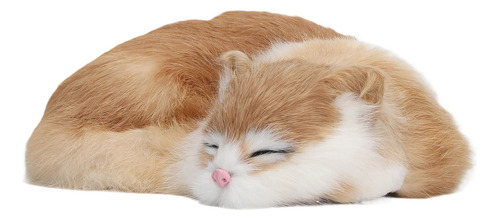 Figura Decorativa Realista De Simulación De Gato Durmiente P