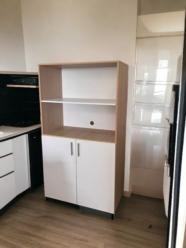 Mueble Para Microondas Y Horno Eléctrico Puertas Blanco