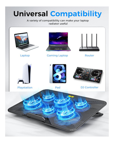 Almohadilla De Enfriamiento De La Computadora Portátil Con 6