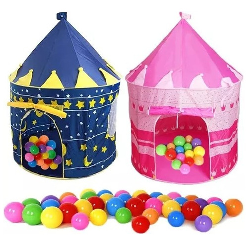 Carpa Castillo Plegable Infantil Con 100 Pelotas Multicolor