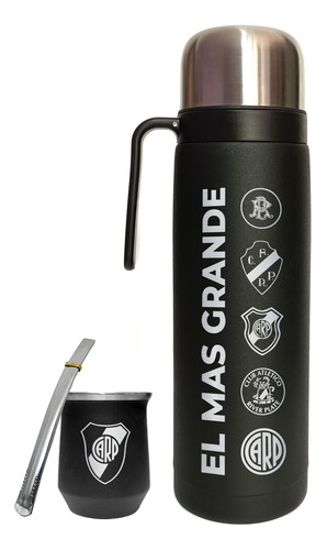 Kit Termo, Mate Y Bombilla, Personalizado Día Del Padre Negro