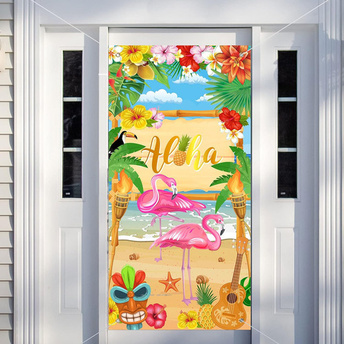 Aloha - Decoración De Fiesta Hawaiana Para Puerta, Letrero D