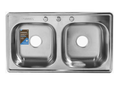 Fregadero Doble Empotrar Acero Inox 84x48x15cm Faguax