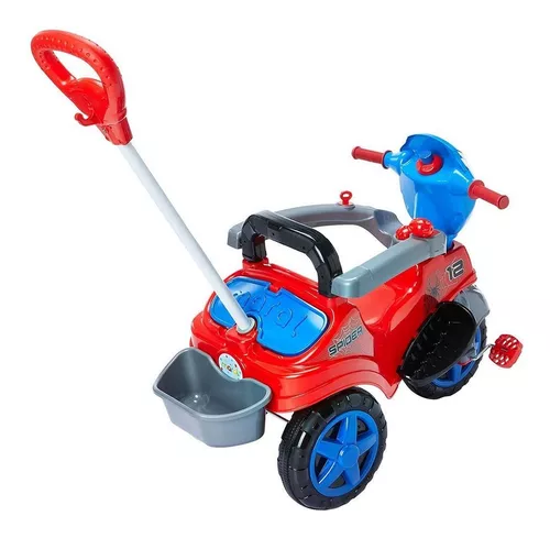 Triciclo Infantil Motoca Com Empurrador Velotrol Brinquedo Menino