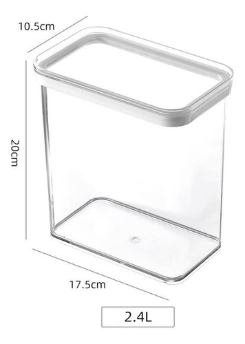 Tanque De Armazenamento De Alimentos Transparente, 2400ml