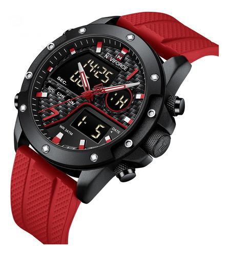 Reloj Naviforce Dual Analógico Y Digital Luz Led Calendario