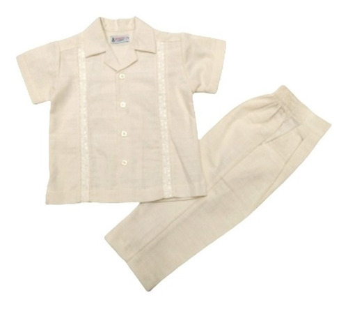 Traje Niño Gaby 96 Beige  2 Piezas Guayabera #10-16 Años