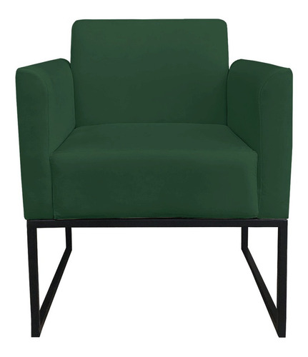 Imagem 2 de 7 de Kit 02 Poltronas Marisa Suede Verde Base Preto