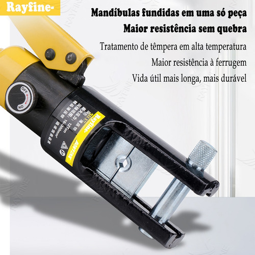 Alicate Hidraulico Crimpar Prensar Terminal 10mm A 300mm
