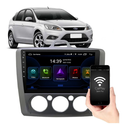 Kit Multimídia Ford Focus 2009 A 2012 Carplay + Tv Digital 