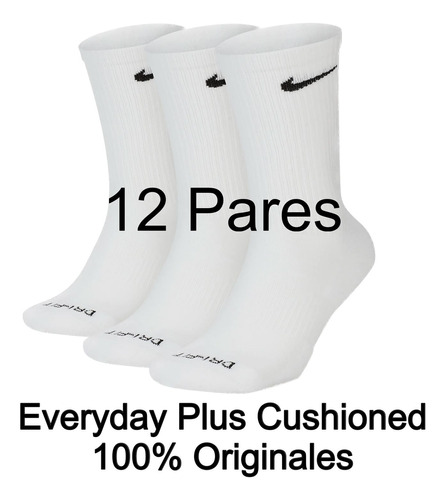 Calcetas N_l_k_e 3/4 Originales 12 Pares Blancos