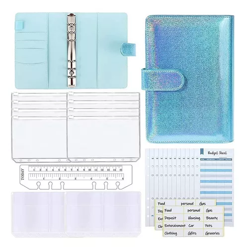 A6 Budget Binder Set Carpeta Ahorro Dinero Cuaderno Cuero Pu