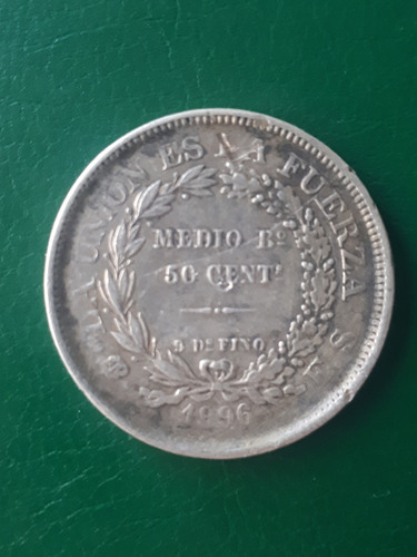 Bolivia 1896 50 Centavos Plata Estado Muy Bueno (Usado)