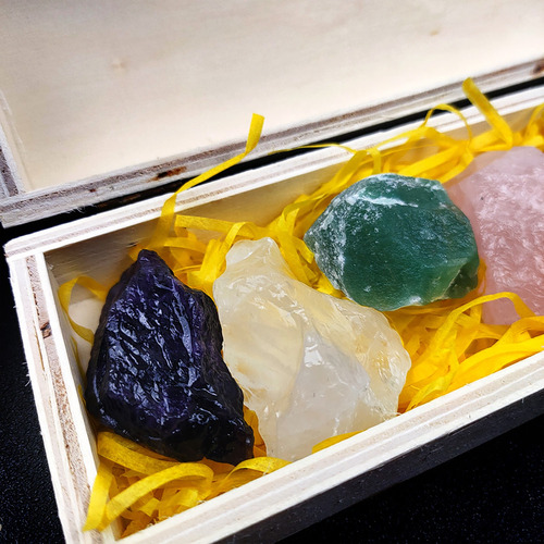 Conjunto De Piedras De Cristal Natural, Piedra Rugosa, Chakr