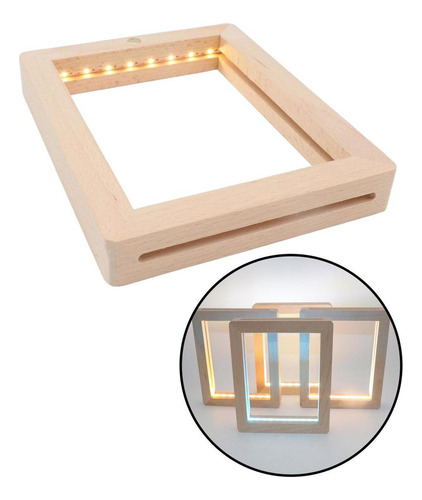Para Marco De Fotos De Madera Marco De Fotos Led Luz De