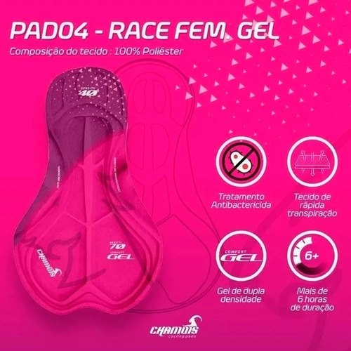 Imagem 8 de 8 de Bermuda Ciclismo Lightone Feminina Forro Gel Confort Bolso