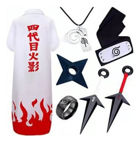 Capa Gabardina Hokage Minato Anime Naruto Shippuden Cosplay