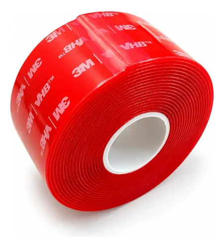 Rolo de fita dupla face 3M VHB transparente com o liner vermelho