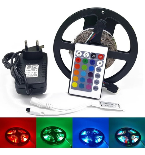 Cinta Led Rgb 5 Metros Con Control Multicolor/ C8hogar