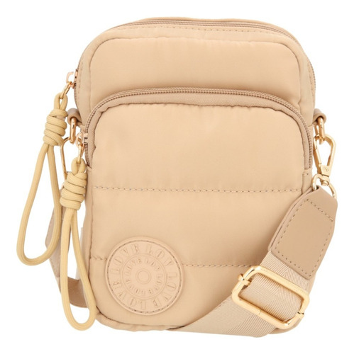 Bolso Mini Mujer Taupe 863-16 Color Marrón Claro Correa De Hombro Marrón Claro Diseño De La Tela Liso