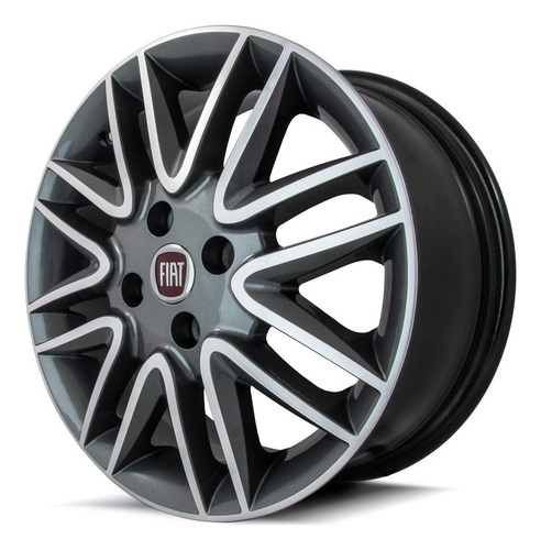 Rodas Fiat Punto Sporting Kr R14 Aro 17 (jogo) +bicos Cor Grafite Diamantado