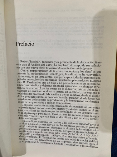 El Control De La Relación Calidad/precio R Tassinari Deusto (Usado)