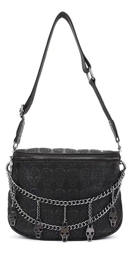 Amviks Skull Hobo Bag Bolso De Hombro Con Cadena Bolso Bandolera Gótico Totes Monedero Monedero Bolso De Axila Bolso Mensajero