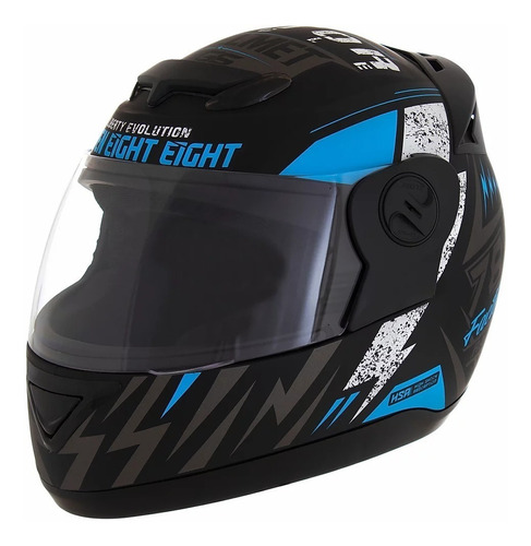 Capacete para moto  integral Pro Tork Evolution  G6 Factory Racing  preto e azul liberty 788 tamanho 58 