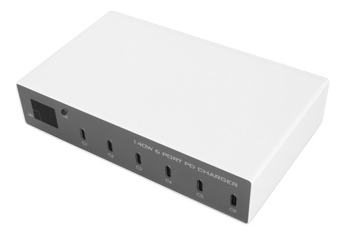 Adaptador De Corriente Usb C De 6 Puertos Pd 140w Para Teléf