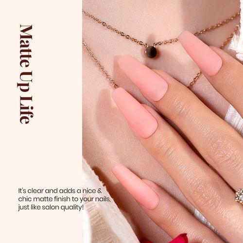 Top Coat Para Lampara Uv Acabado Mate 7.5ml Larga Duracion Matte Top Coat