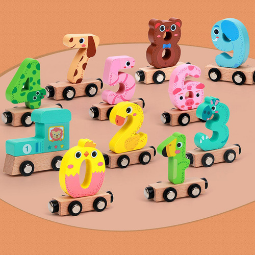 Número De Madera Train Juguete Para Niños Bloques De