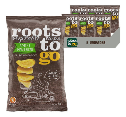 Roots To Go Batata-doce Azeite E Manjericão 45g (6 Pacotes)
