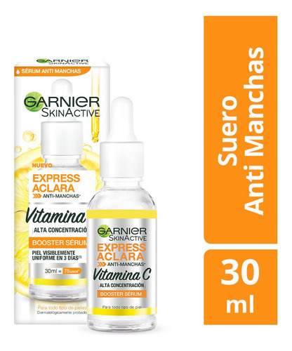 Sérum Express Aclara Booster sérum anti manchas Garnier Skin Active día/noche para todo tipo de piel de 30mL