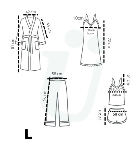 Pijama Satén 8 En 1 Pzs Conjunto Bata, Short, Pantalòn Azul