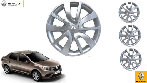 4x Polveras Tapa Rin 15´´ Renault Logan 1.6l 2015 Original 