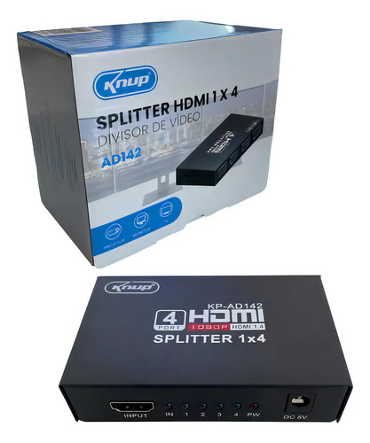 Divisor de cable Hdmi 1x4, divisor 3D Full Hd 1.4