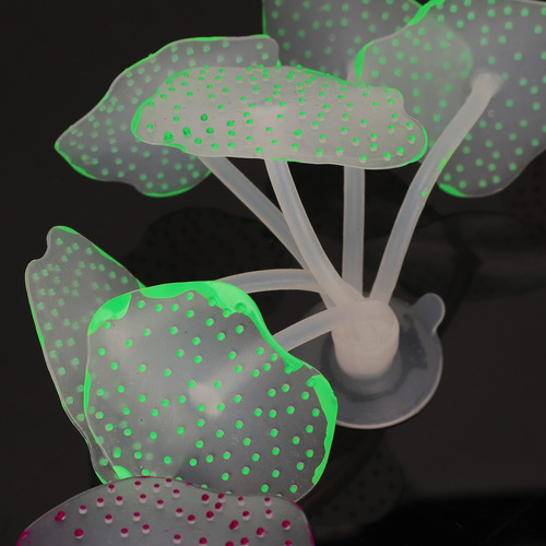 Decoración De Coral De Silicona, 6 Piezas Fluorescentes Arti