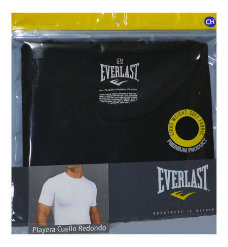 5 Camiseta Everlast Playera Ultra Soft Premium Negro Blanco