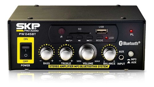 Amplificador Skp Modelo Pw-045 Stereo 180 Watts Pico Usb Bt