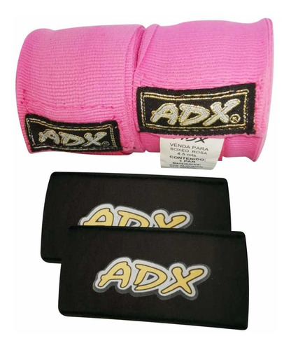 Par Venda Adx  Entrenamiento Con Nudilleras 4.5 Mt De Largo Color Rosa chicle