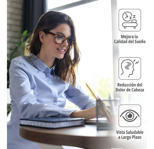 Set de 2 Lentes Para Computadora Magma Life con Filtro Antiluz Azul y Protección UV400 Ligeros, Resistentes, Sin Aumento, Incluye 2 Estuches Elegantes, diseño cuadrado ideal para todo tipo de rostro