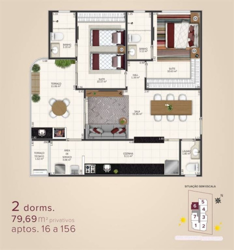 Imagem 6 de 9 de Apartamento, 2 Dorms Com 80 M² - Aviação - Praia Grande - Ref.: Ysf18 - Ysf18