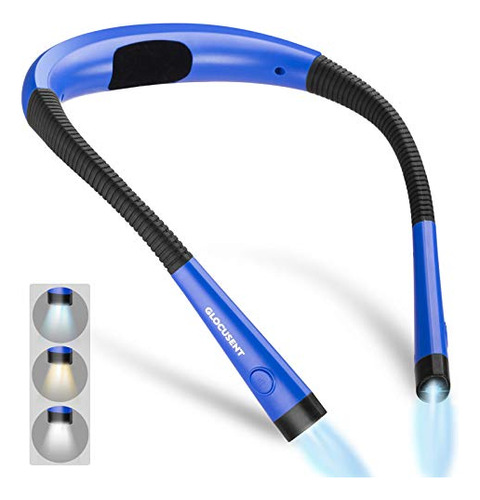 Luz Led Lectura Para Cuello Recargable Flexible Color Azul