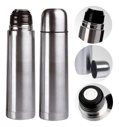Imagen 1 de 5 de Termo Bala Acero Inox 1 Litro Doble Capa Termica Con Estuche