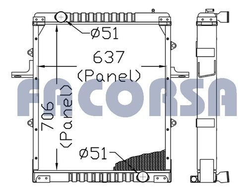 Radiador Vw 1617/1721  Oem: 2su121253 Facorsa Rc2465fa