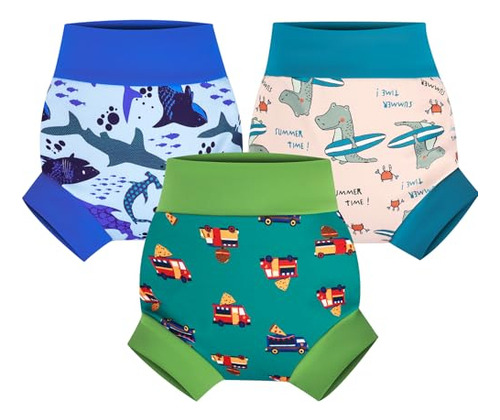 Pañales De Baño 3 Pzas Impermeables Reutilizables Para Bebés