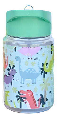 Botella Mini Infantil Con Pico 350ml - Estampadas Dino Verde